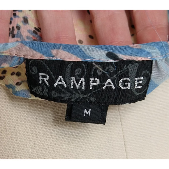 Vintage Y2K Rampage Cold Shoulder Top Size M Semi Sheer 2000s Whimsical - Picture 7 of 8